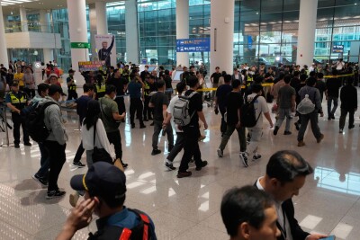 South Korean workers released after days of detention in Georgia, arrive at the Incheon International Airport, in Incheon, South Korea, Friday, Sept. 12, 2025.