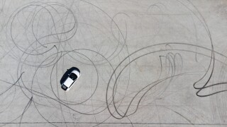 Drone,Picture,Of,A,Car,After,Drifting,And,Making,Circles