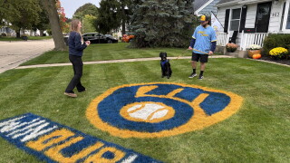 Trevor Duran's newest creation required considerably more work: a giant Brewers logo.
