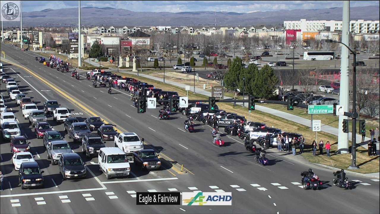 Procession for Emmett Marine as seen on Eagle Rd.