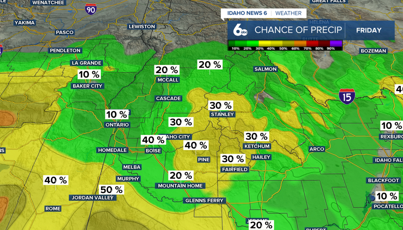 Chance of precipitation Friday