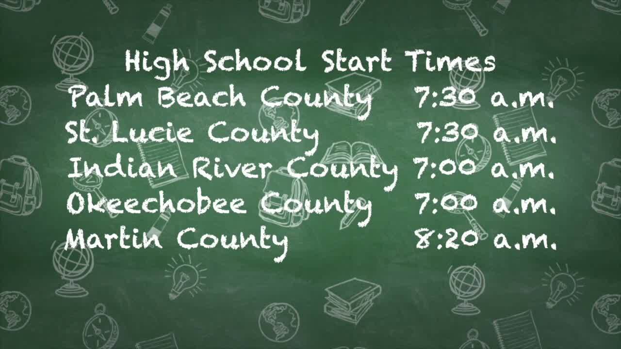 High School Start Times (for Districts in WPTV DMA)
