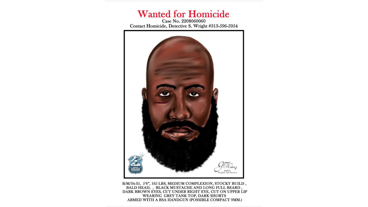 Detroit police release sketch of man wanted in homicide Detroit police release sketch of man wanted in homicide