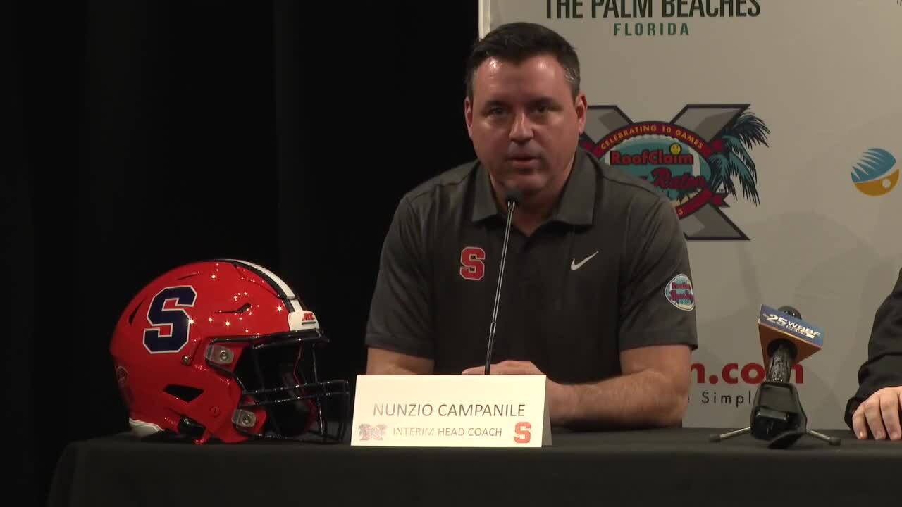 Syracuse Orange interim head coach Nunzio Campanile at Boca Raton Bowl introductory news conference, Dec. 17, 2023