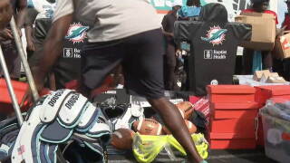 The Miami Dolphins and Baptist Health delivered $10,000 worth of football equipment to the Royal Palm Beach High School football team, giving the Wildcats new gear ahead of a matchup against a top-30 team in the state.