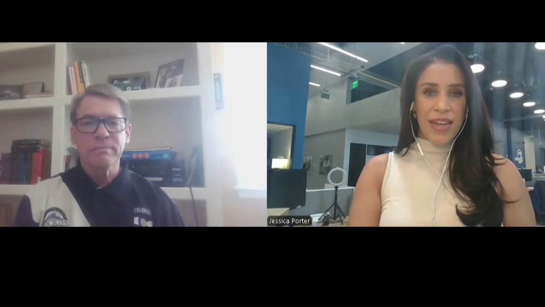 Jeff Bishop and Denver7 anchor Jessica Porter