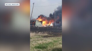 High winds fuel fire that burns two Little League fields in Marlin