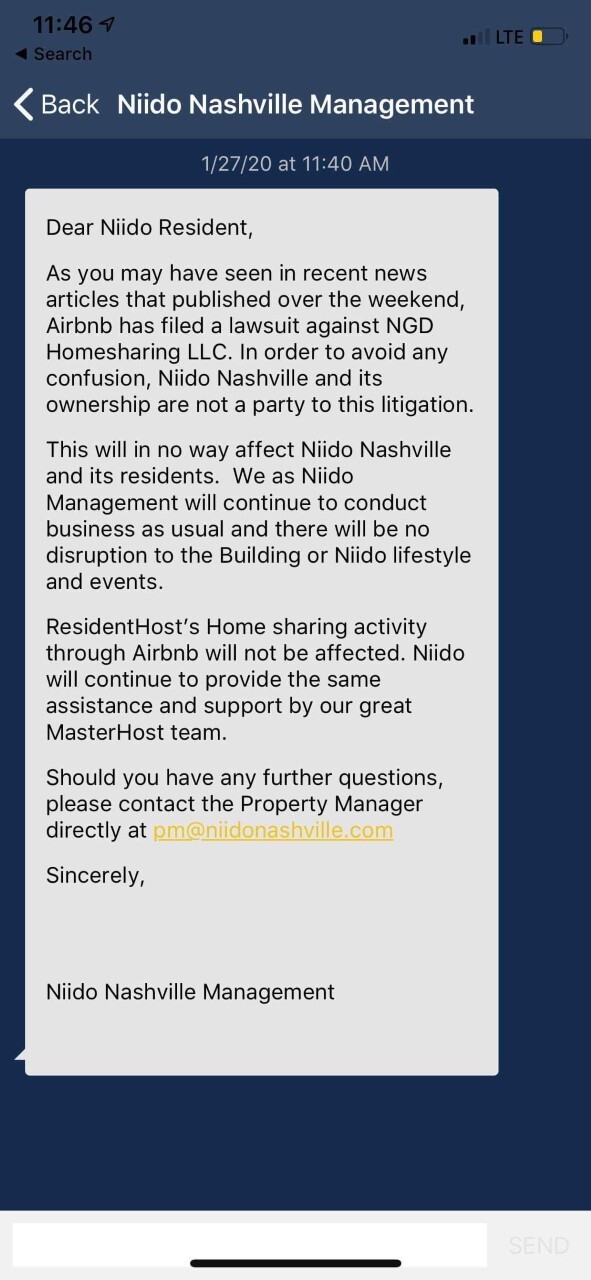 Niido message from management