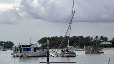 Riviera Beach Derelict sail boat