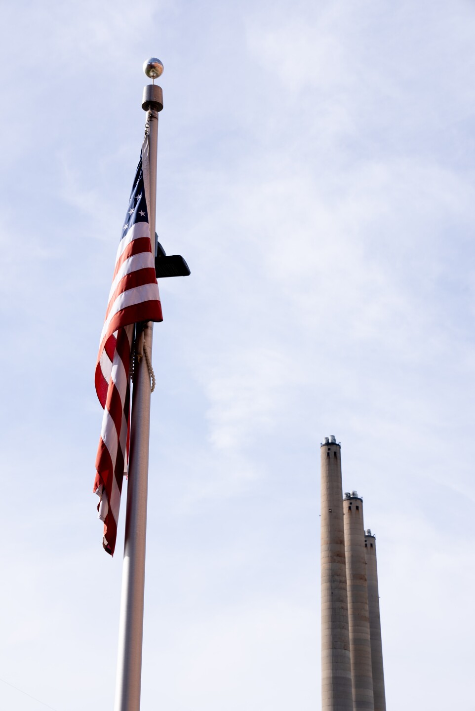 View of the American Flag from the Lansing Board of Water & Light