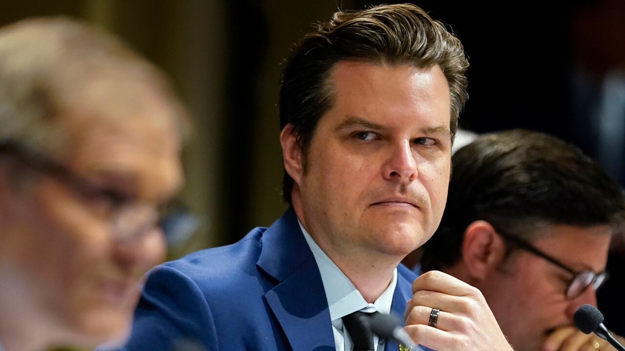 Rep. Matt Gaetz, R-Fla., attends a House Judiciary Committee Field Hearing, Monday, April 17, 2023, in New York. 
