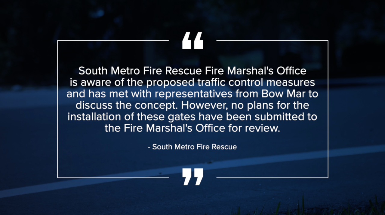South Metro Rescue on Bow Mar gates