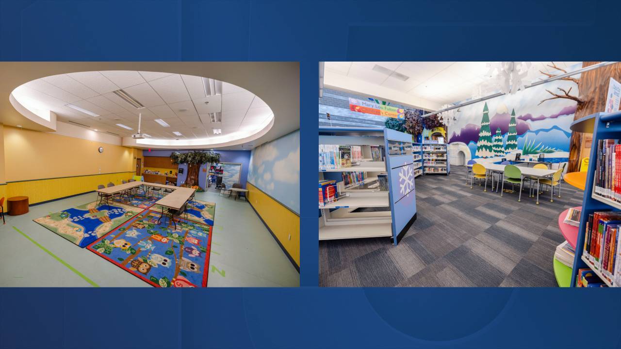 Learning and reading areas at the Queen Creek Library.