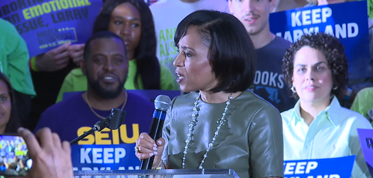 Angela Alsobrooks addresses supporters