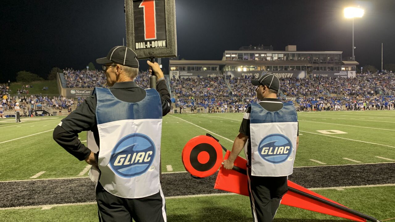 Smoes family moving the chains at Grand Valley football games