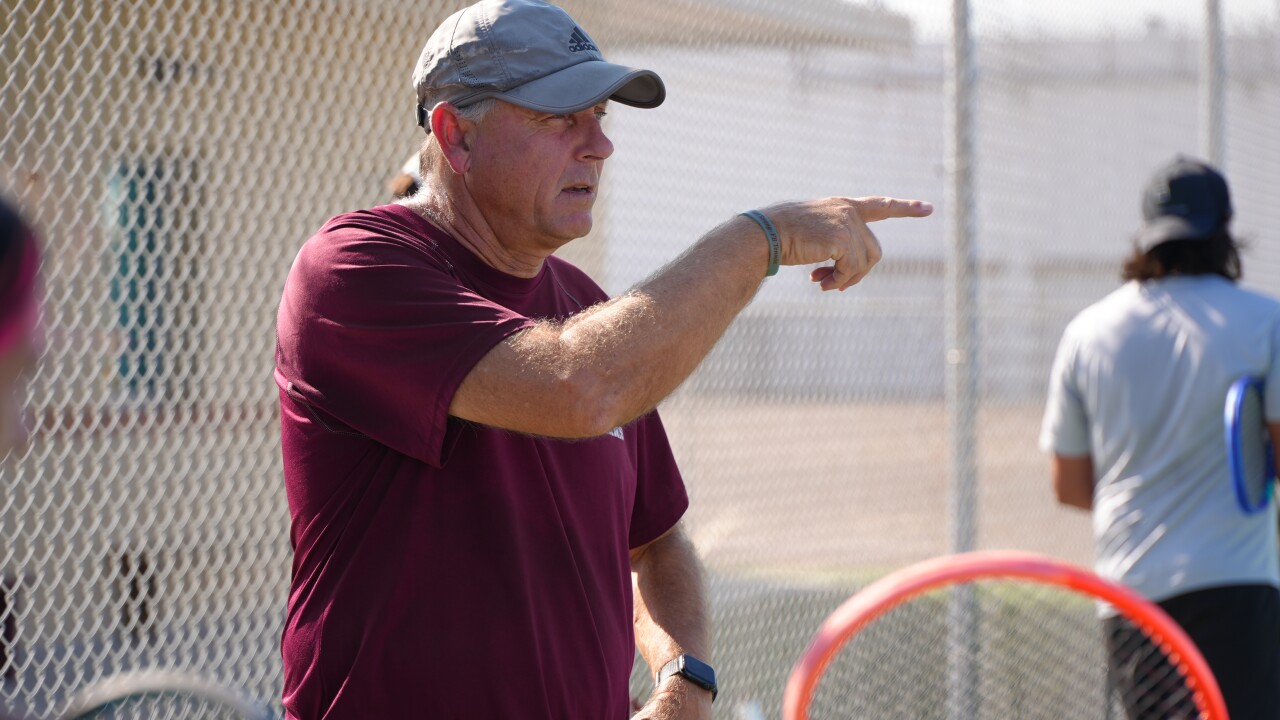 Flour Bluff tennis head coach Steve Bonds