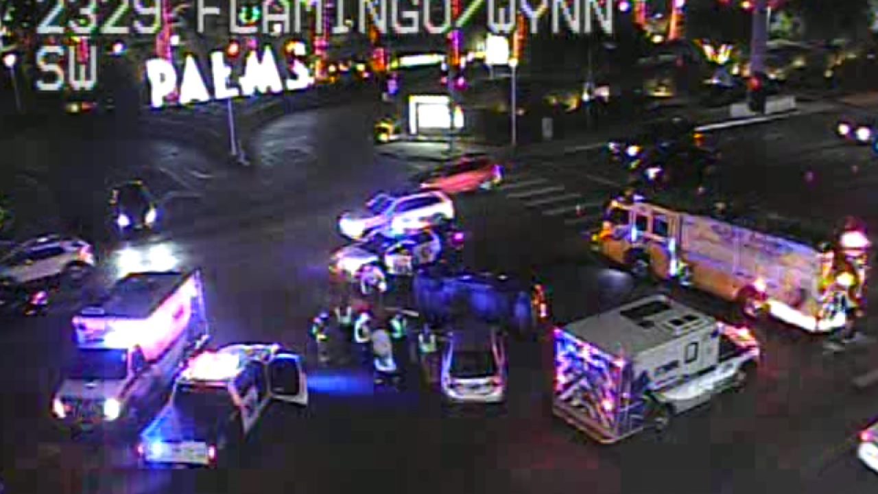 Crash on eastbound Flamingo Road at Wynn Road blocks four left lanes, RTC shares