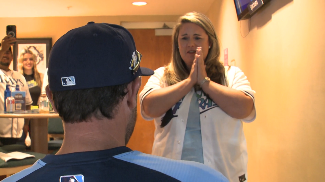 Heroic Tampa Bay Rays fan presented with Lifesaver Award and surprise proposal