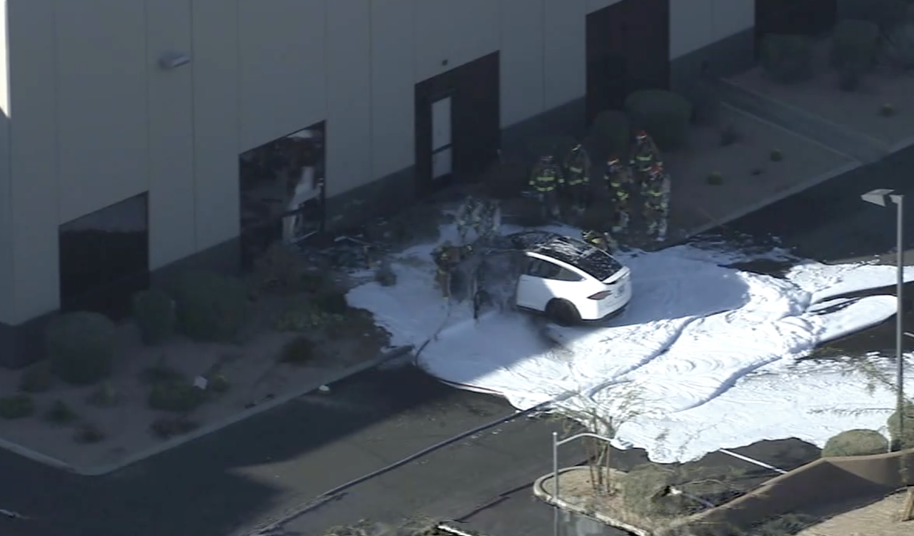 Tesla into Scottsdale building