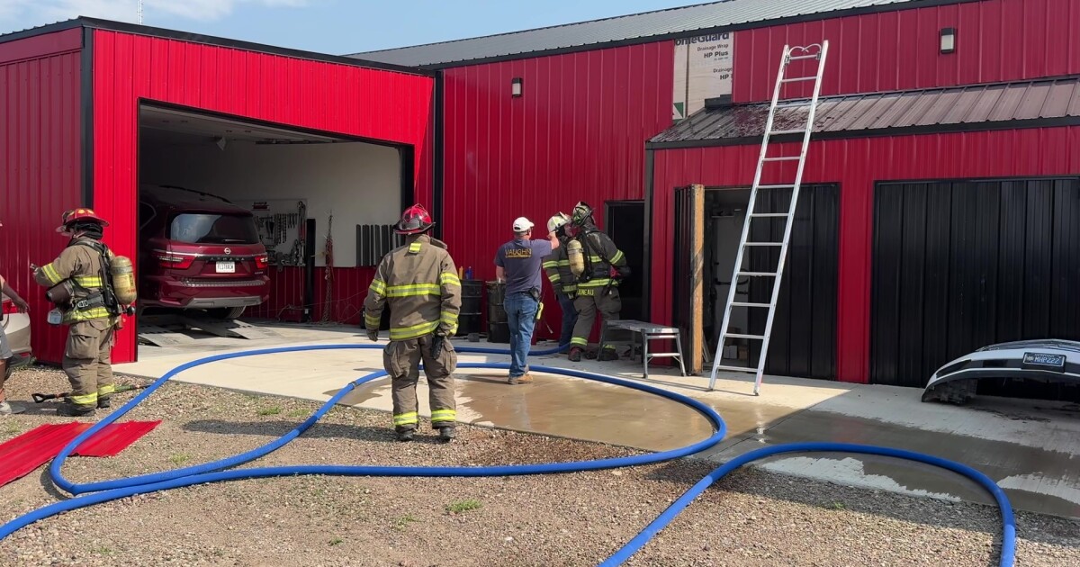 Small fire at Black Eagle auto body shop