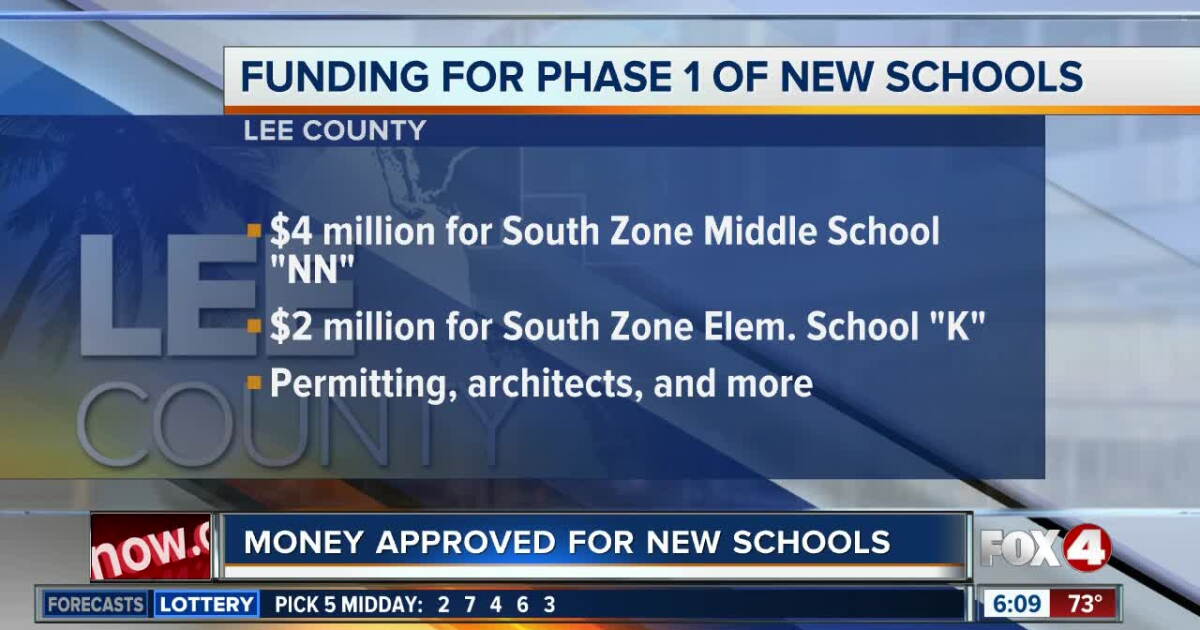 Preliminary funding approved for two new schools in Lee County