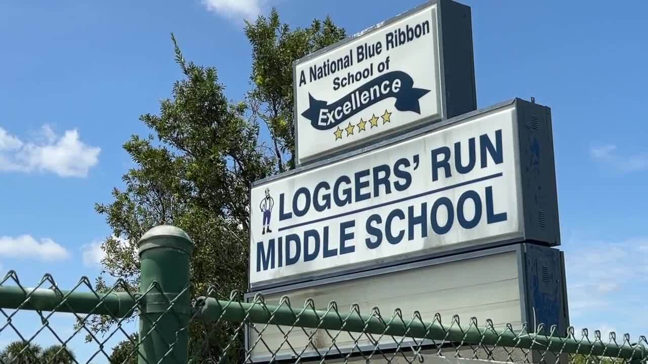 Loggers Run Middle School sign in August 2023