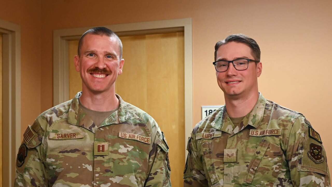 Capt. Max Sarver and Senior Airman Wyatt Lupien