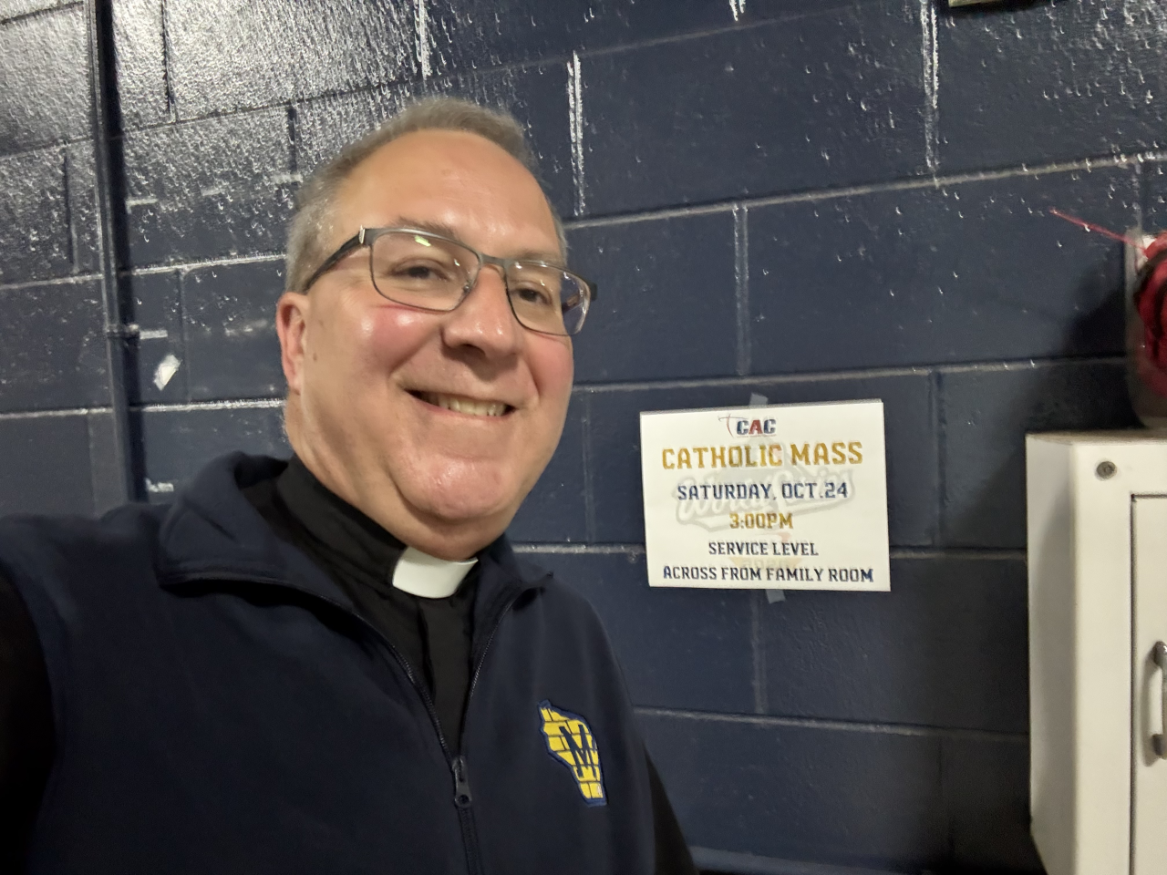 Jerry Herda gave mass before Game 2