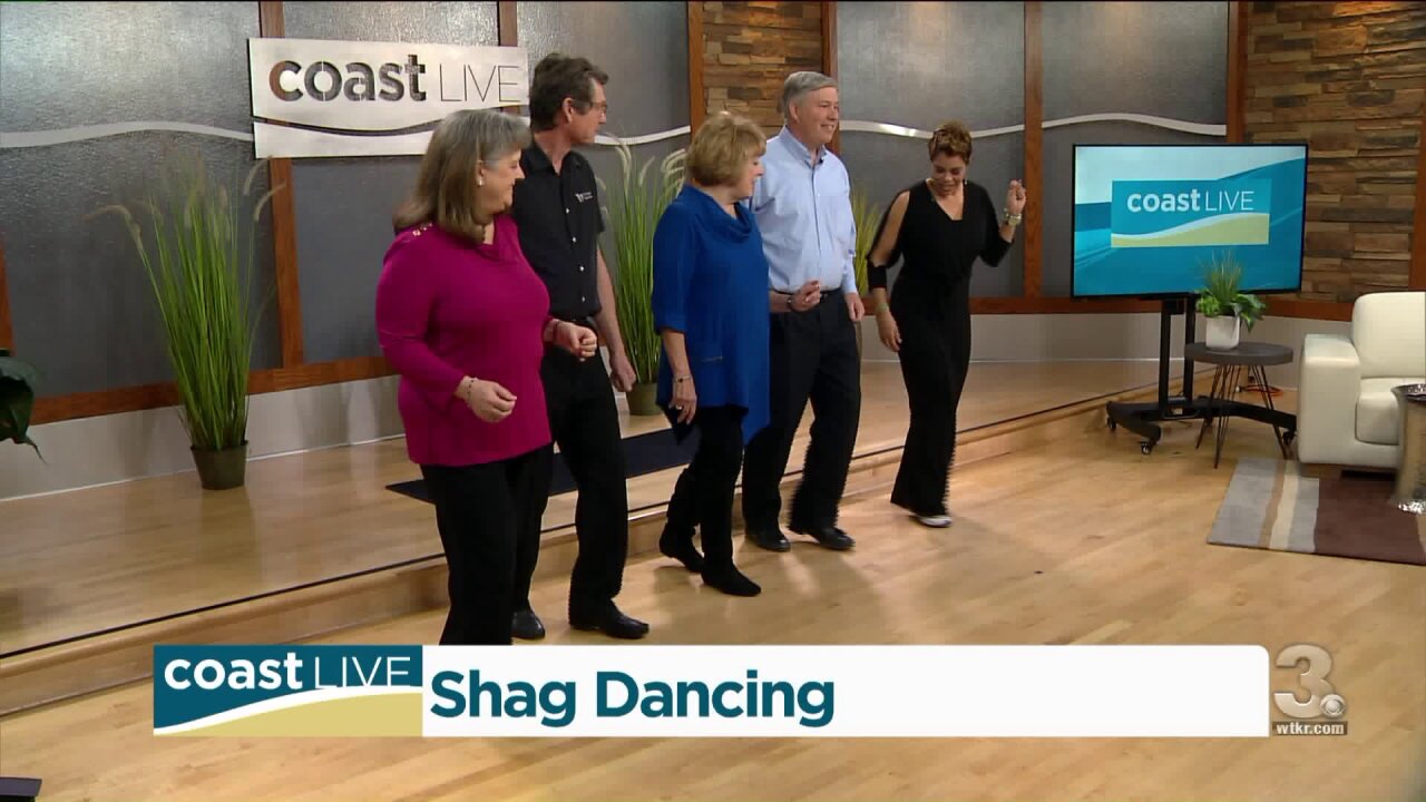 We get some lessons and a demonstration from the Virginia Beach Shag Club on Coast Live