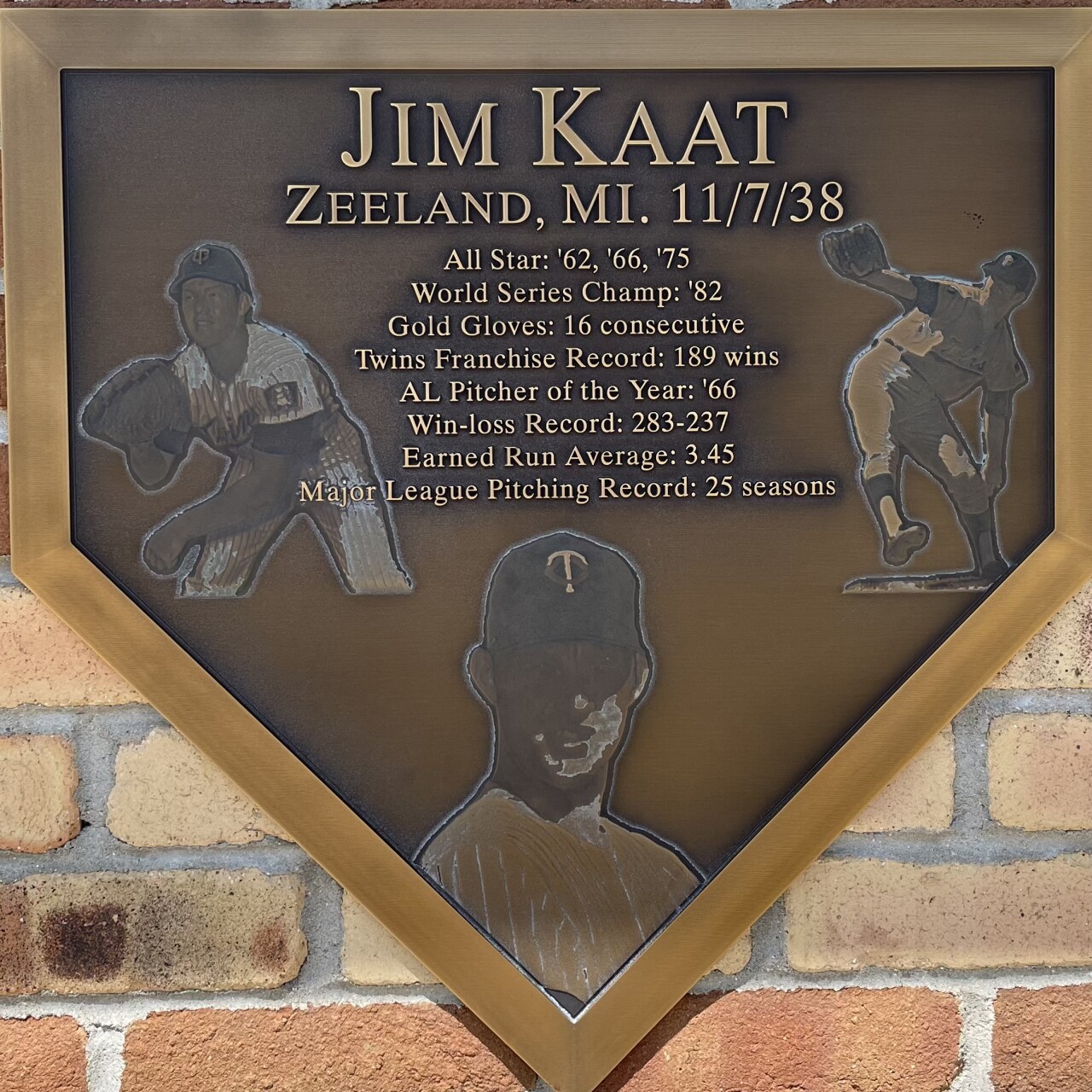 Plaque at Jim Kaat Baseball Park