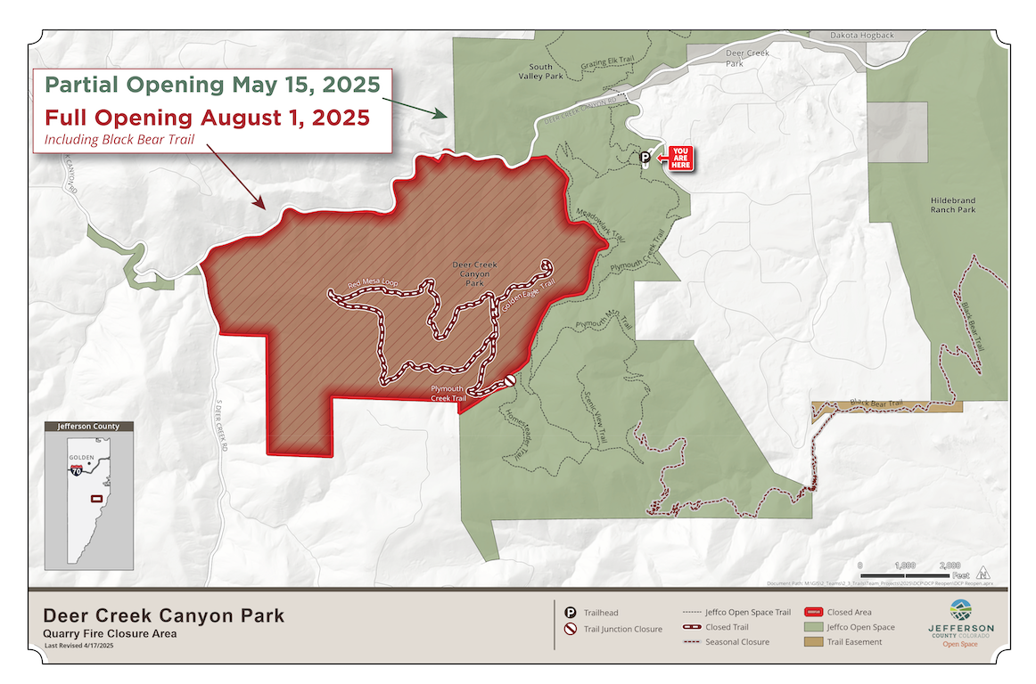 Deer Creek Canyon Park_partial opening and full reopening map
