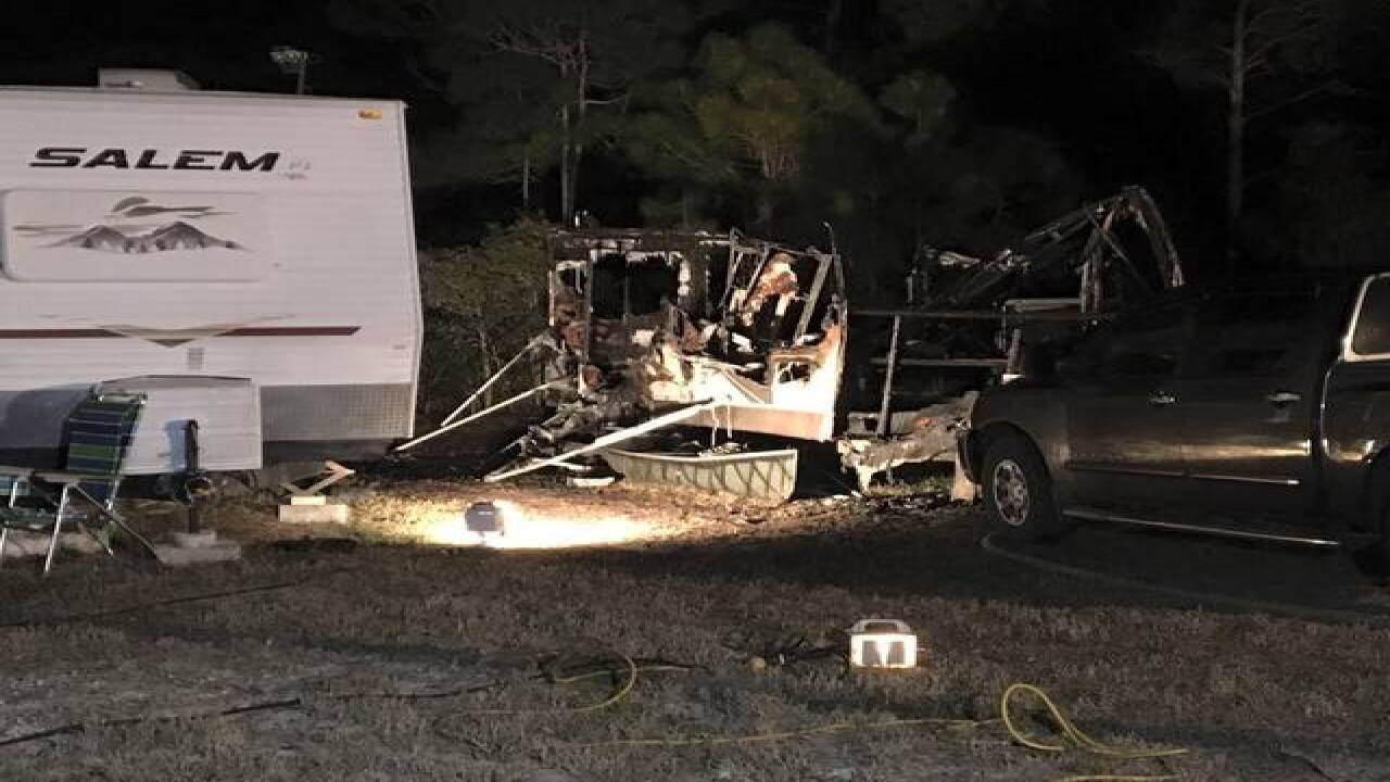 Camper fire leaves man homeless