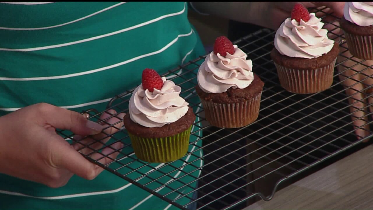 Wine-infused buttercream cupcakes