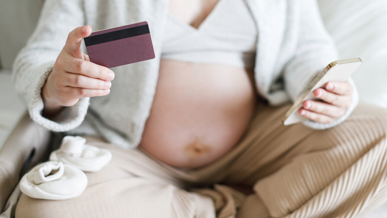 Pregnancy.,Baby,Room,Preparation,And,Online,Shopping.,Pregnant,Woman,Holding