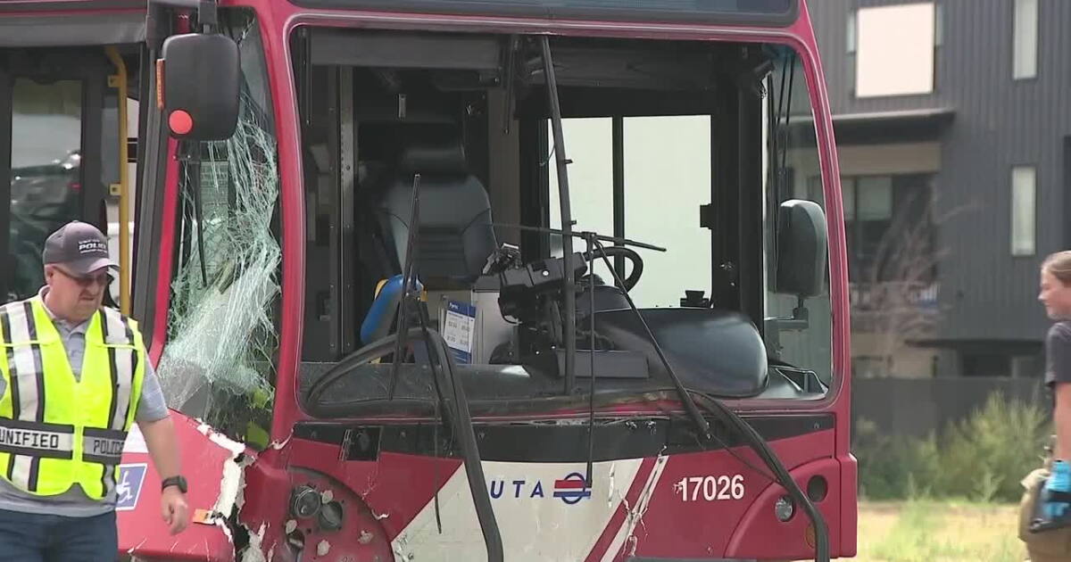 Coverage image for: Driver killed, passenger critically injured in head-on crash with UTA bus in Salt Lake City