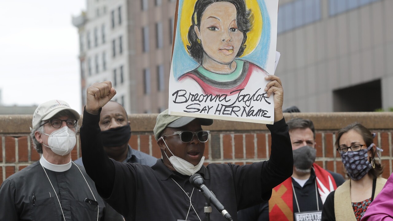 Marker in Jefferson Square Park for Breonna Taylor, 2020 protests