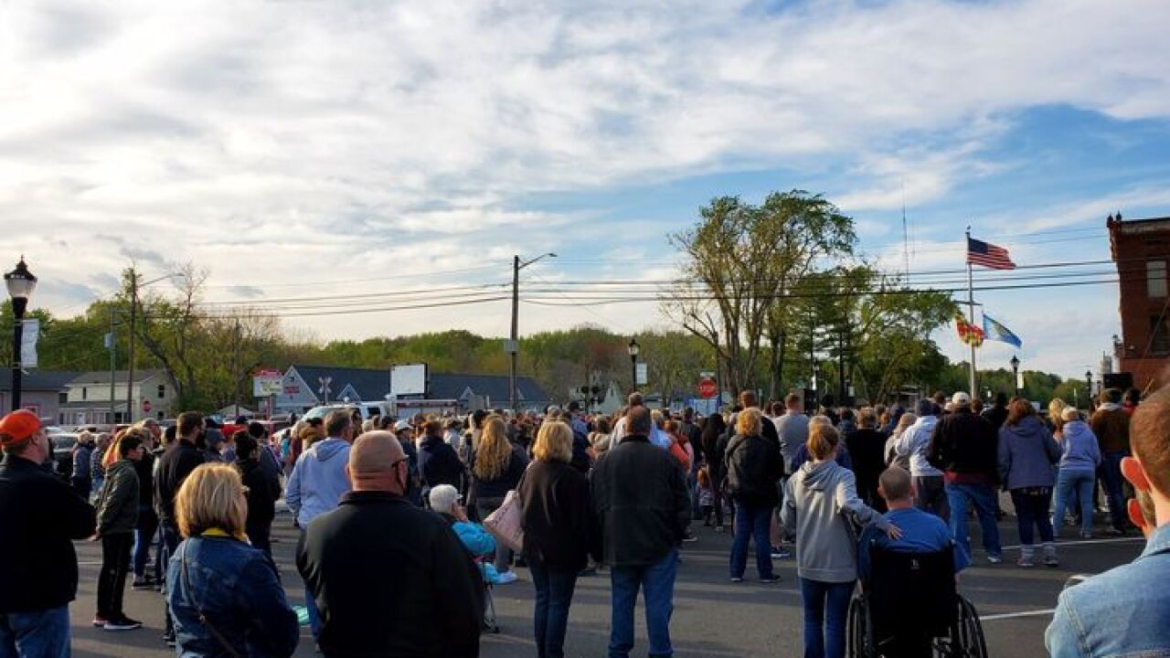 Police Department vigil for assaulted police officer
