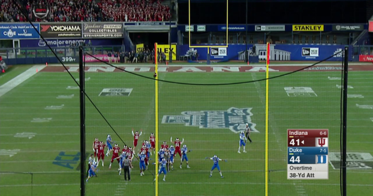 Duke Beats Indiana In Pinstripe Bowl 44 41 In Ot