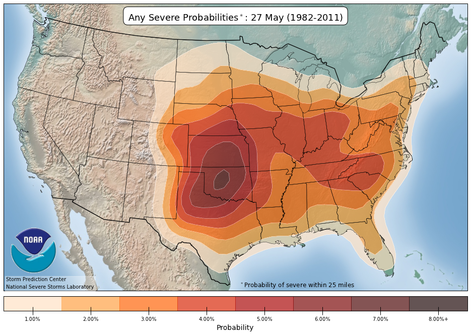 Severe probabilities for May 27