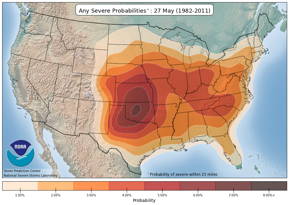 Severe Probabilities For May 27