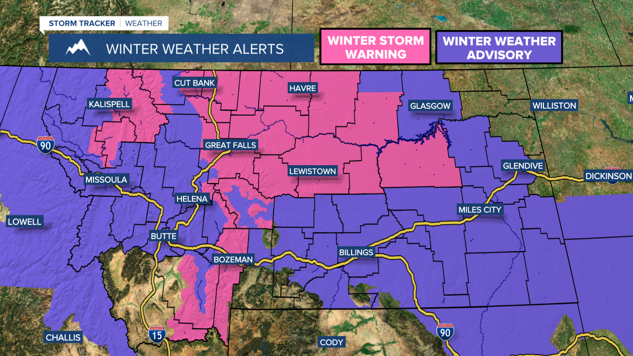 Mapa de alertas de inverno