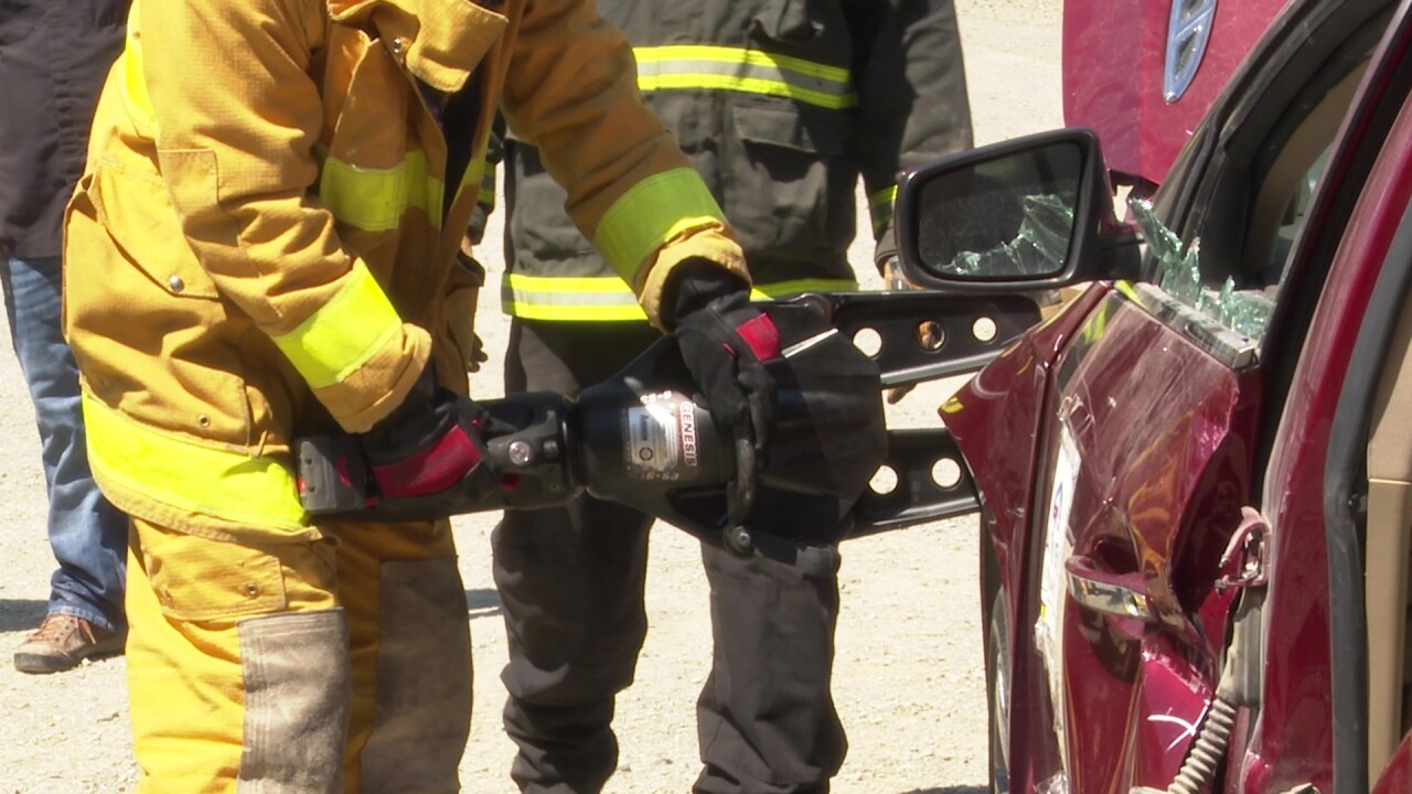 Firefighters train on using the 'Jaws Of Life'