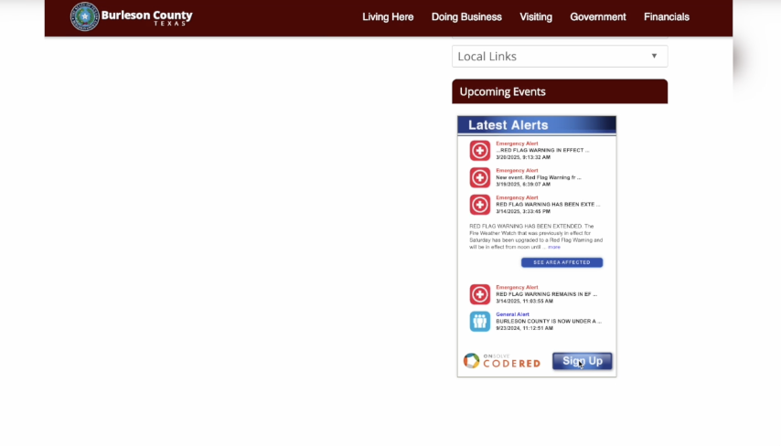 Local county emergency management asking neighbors to register for emergency alert systems