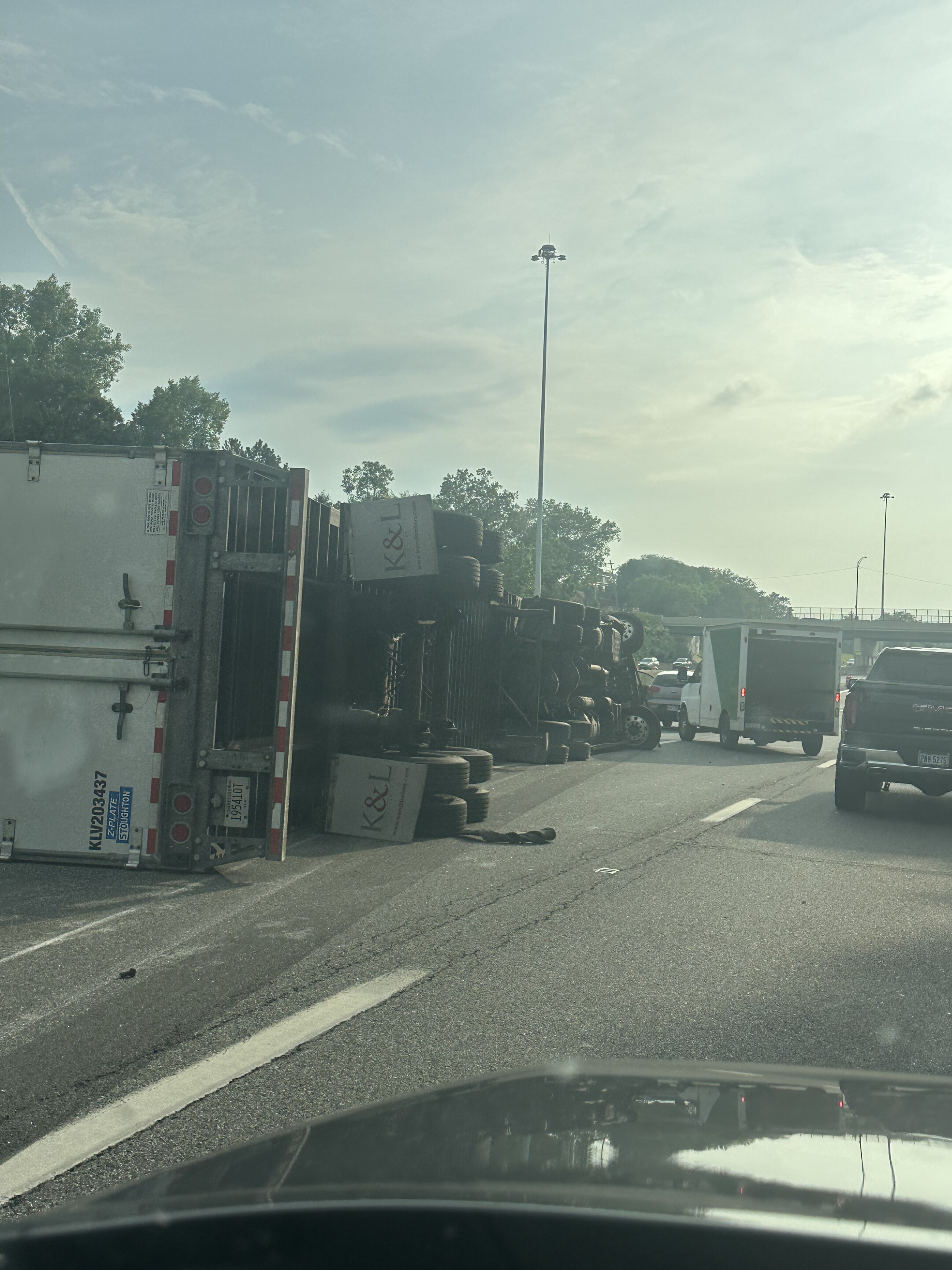 All lanes on I-90 WB beyond I-71 reopen after semi-truck overturned