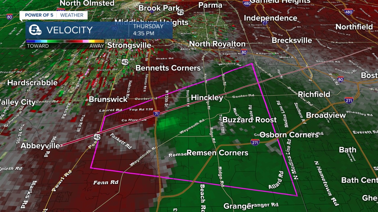 MEDINA COUNTY TORNADO ON RADAR