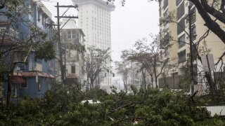 Damage from Hurricane Maria in San Juan, Puerto Rico
