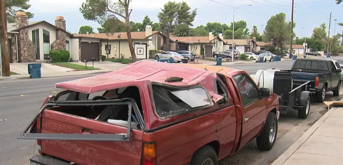 Storm damage at Lake Sahara apartments