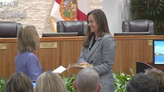 Newly elected state Rep. Emily Gregory was sworn in on April 7, 2026, at Palm Beach Gardens City Hall.