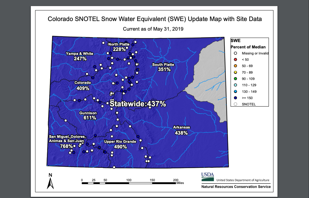 What Colorado S High Snowpack Means For Flood Season Colorado Snotel Map April 2022