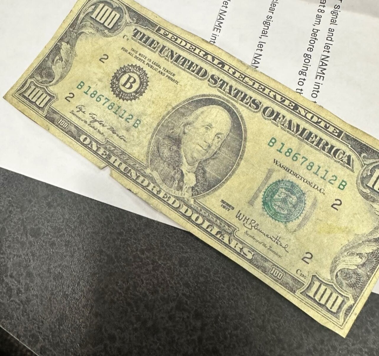 Counterfeit bill